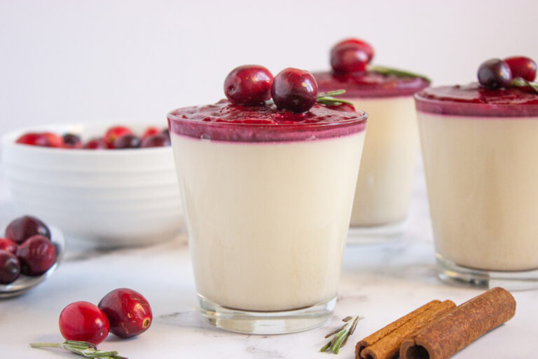 Cinnamon Panna Cotta with Cranberry Compote