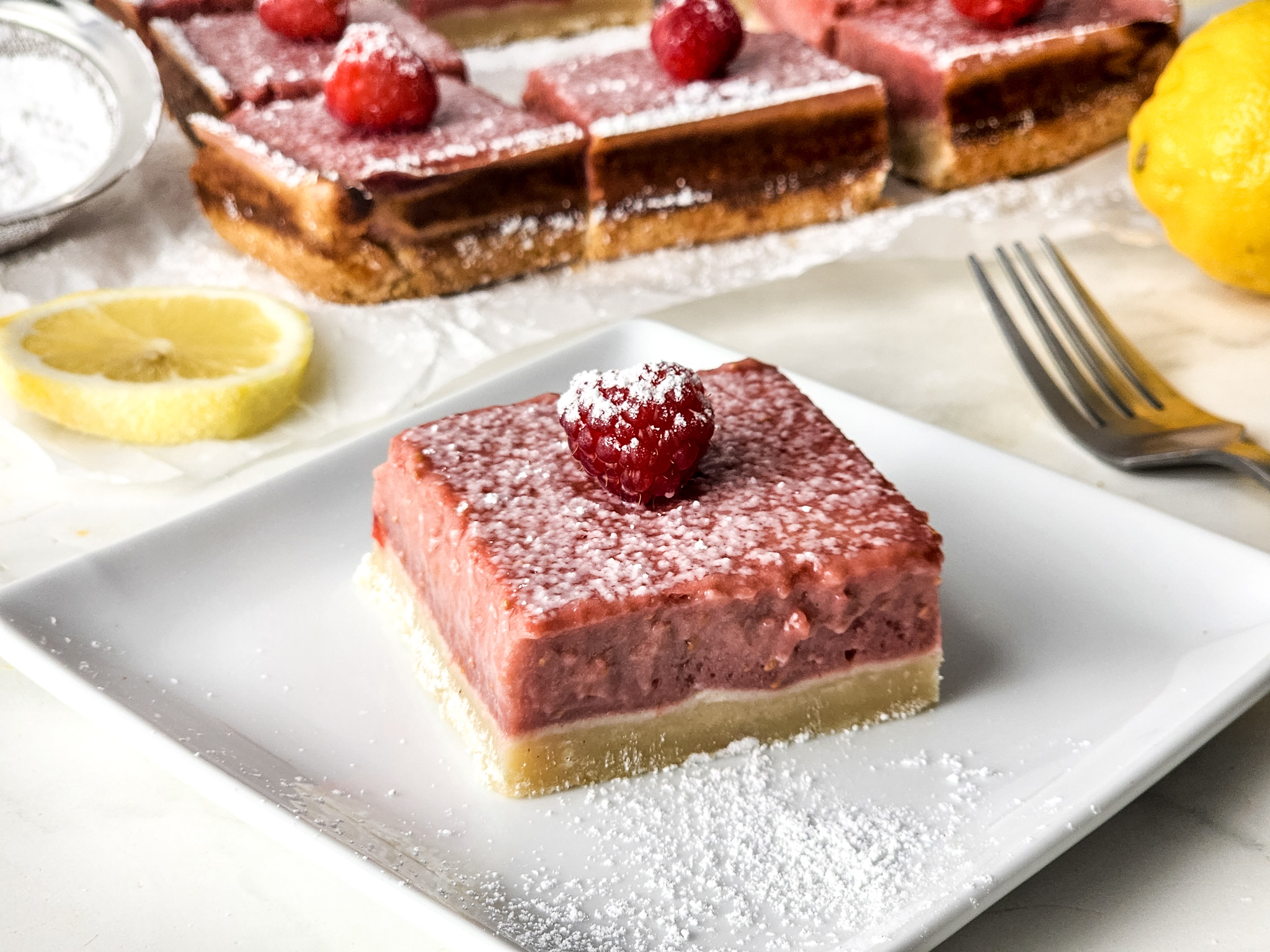 Raspberry Lemon Bars with Buttery Shortbread Crust