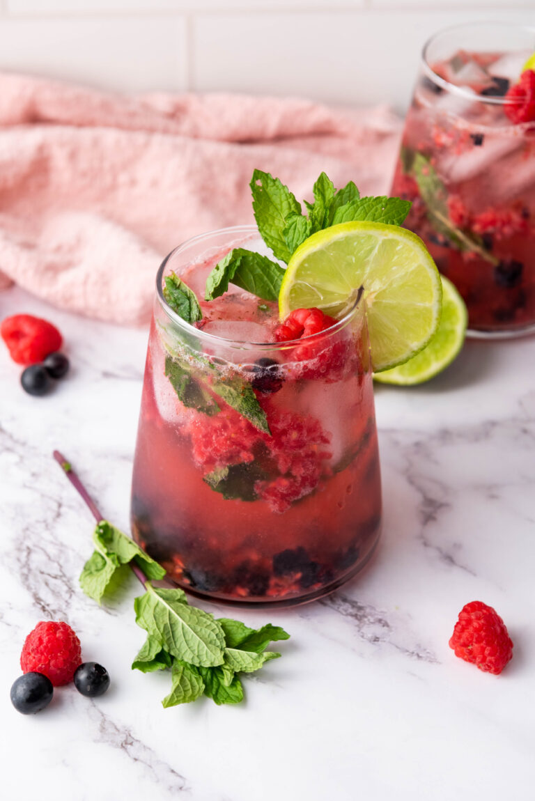 Blueberry Raspberry Mint Mocktail