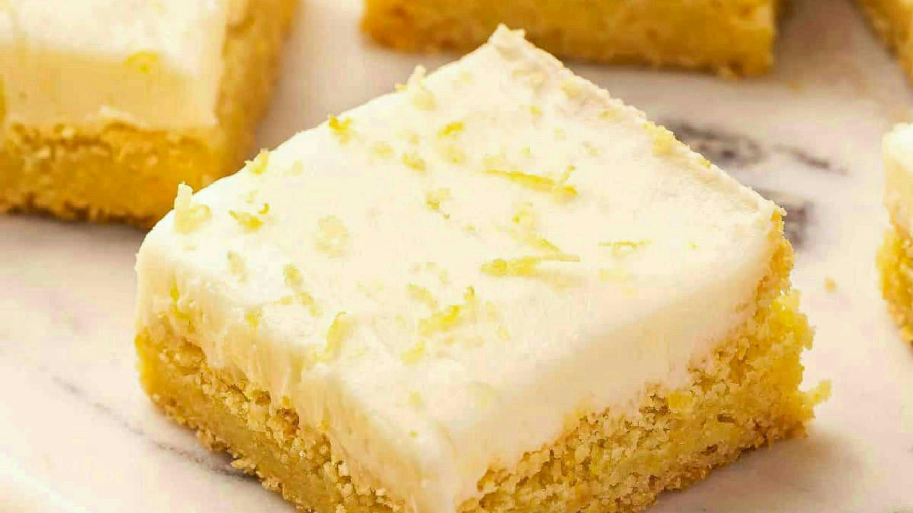 Easy Soft Lemon Sugar Cookie Bars | Best Dessert For Spring