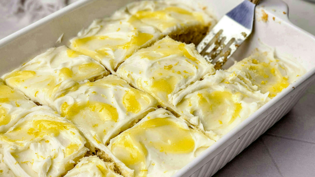 Lemon Velvet Cake Squares