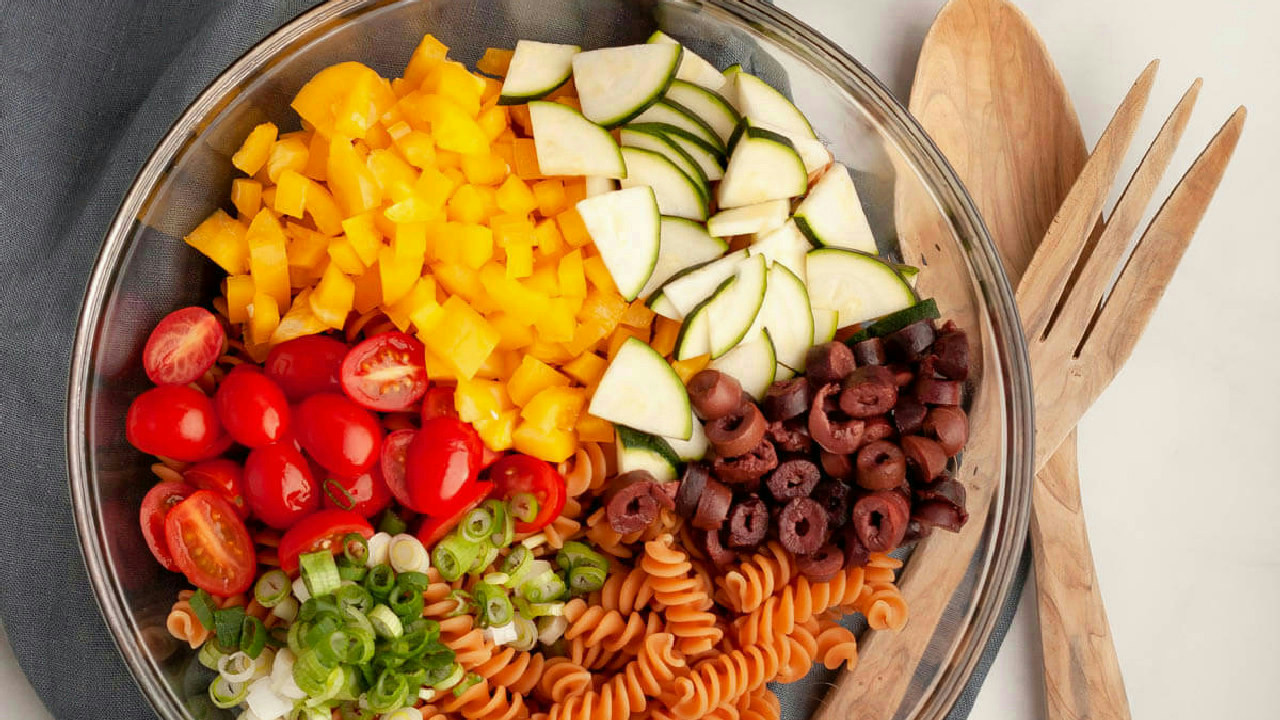 Red Lentil Pasta Salad