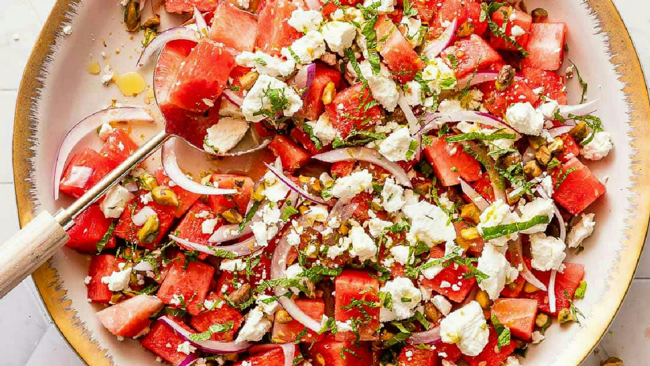 Watermelon Goat Cheese Salad