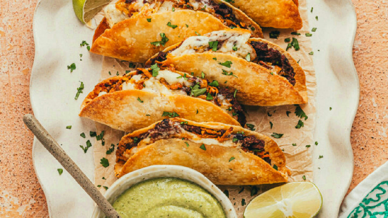 Crispy Black Bean Sweet Potato Tacos