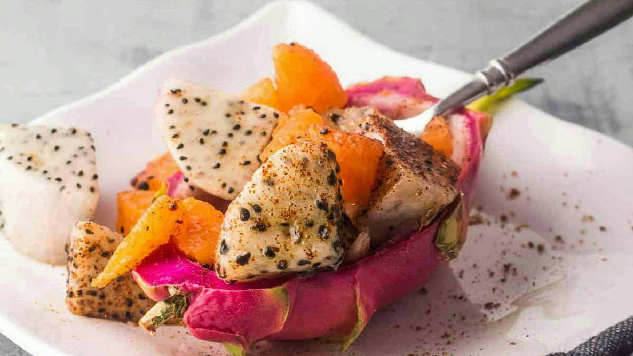 Dragon Fruit Salad with Tajín • Beyond Mere Sustenance