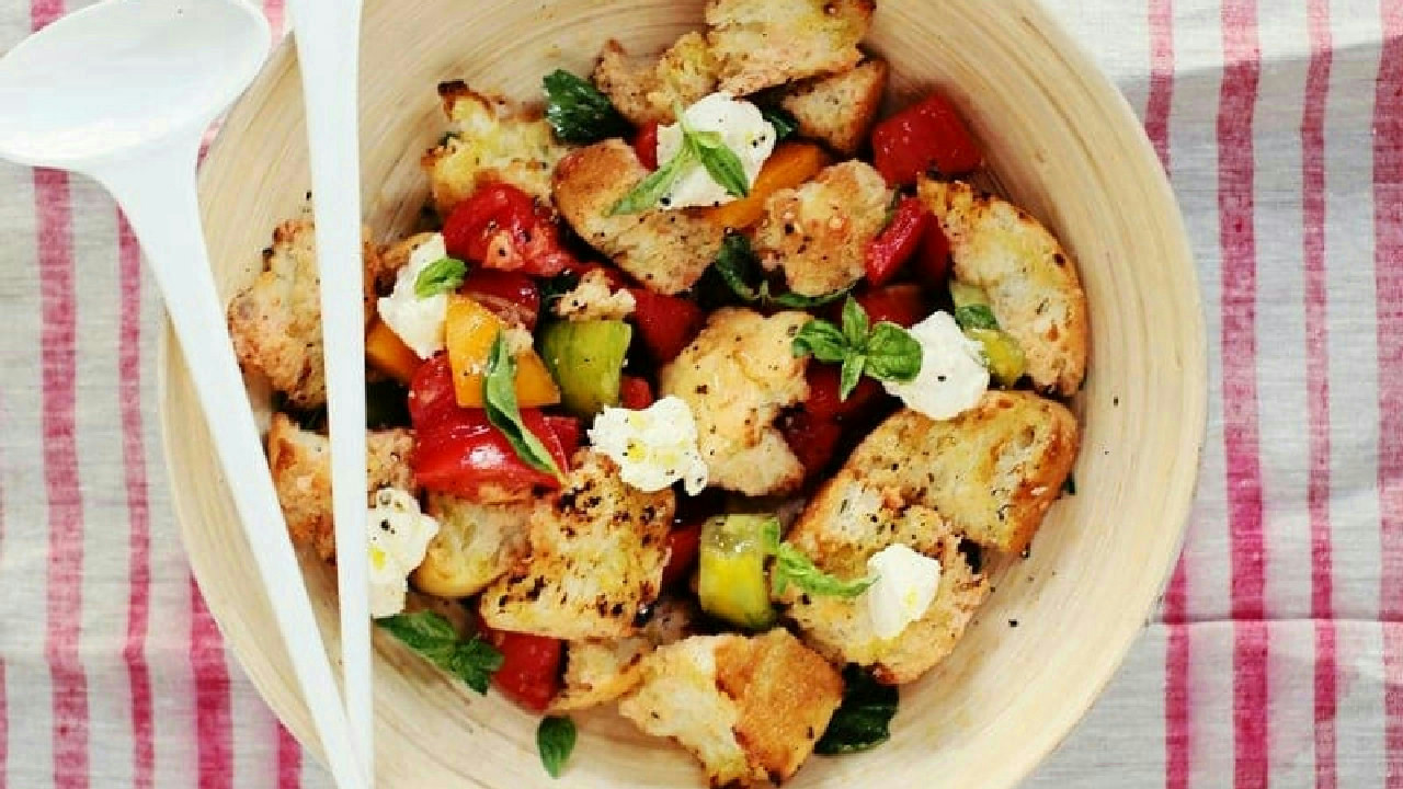 Grilled Panzanella (Tomato & Bread Salad)