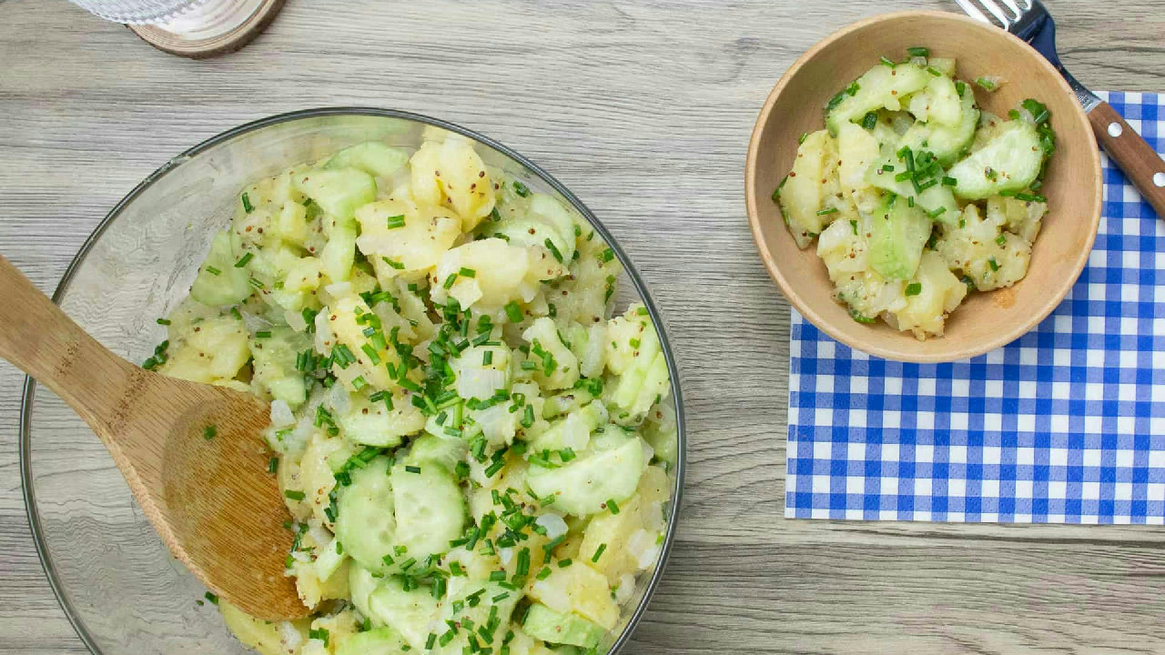 German Potato Salad with cucumber