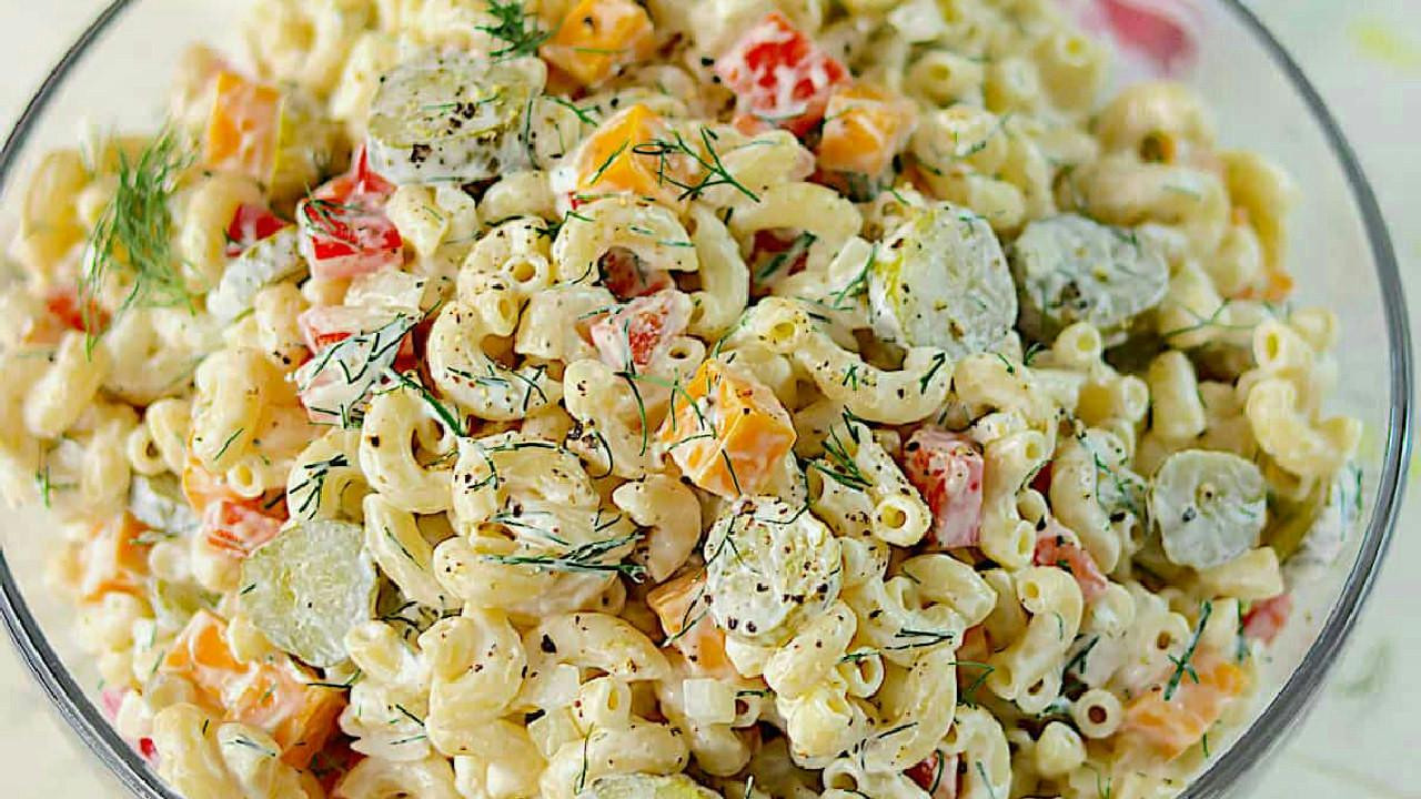 Creamy Dill Pickle Pasta Salad