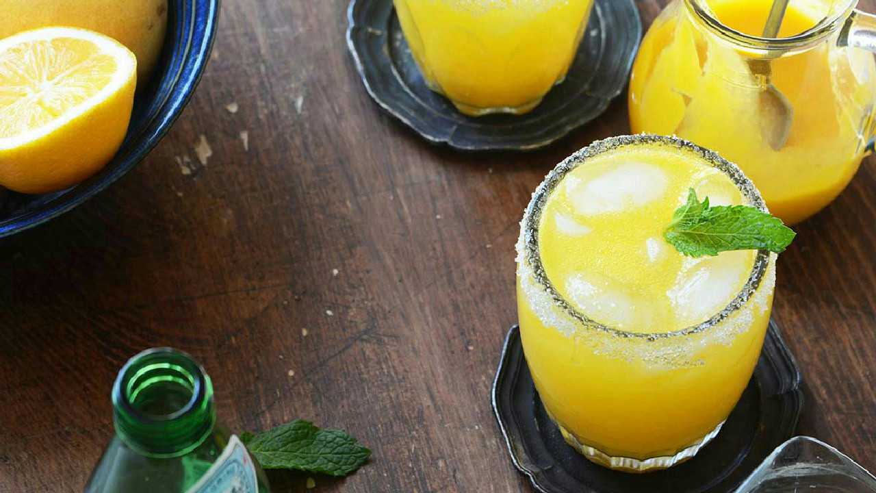 Virgin Mango Margarita Mocktail Recipe with Meyer Lemon