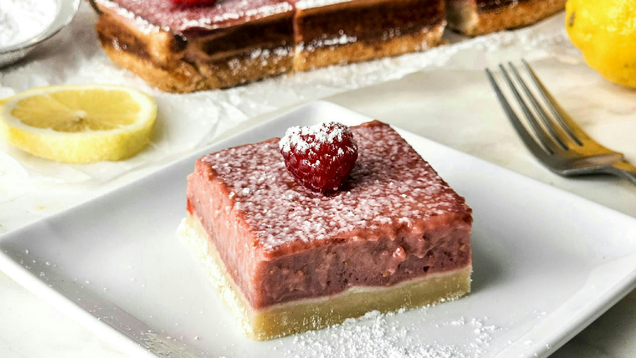 Raspberry Lemon Bars with Buttery Shortbread Crust