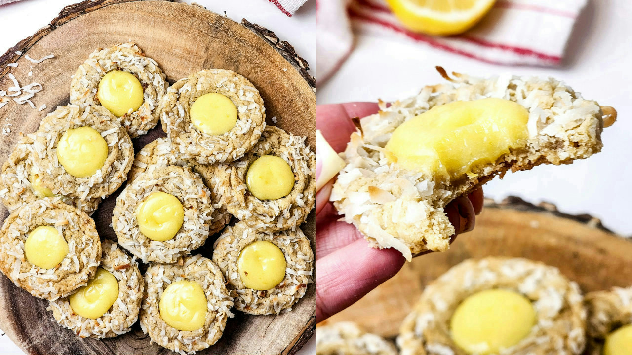 Lemon and Coconut Thumbprint Cookies