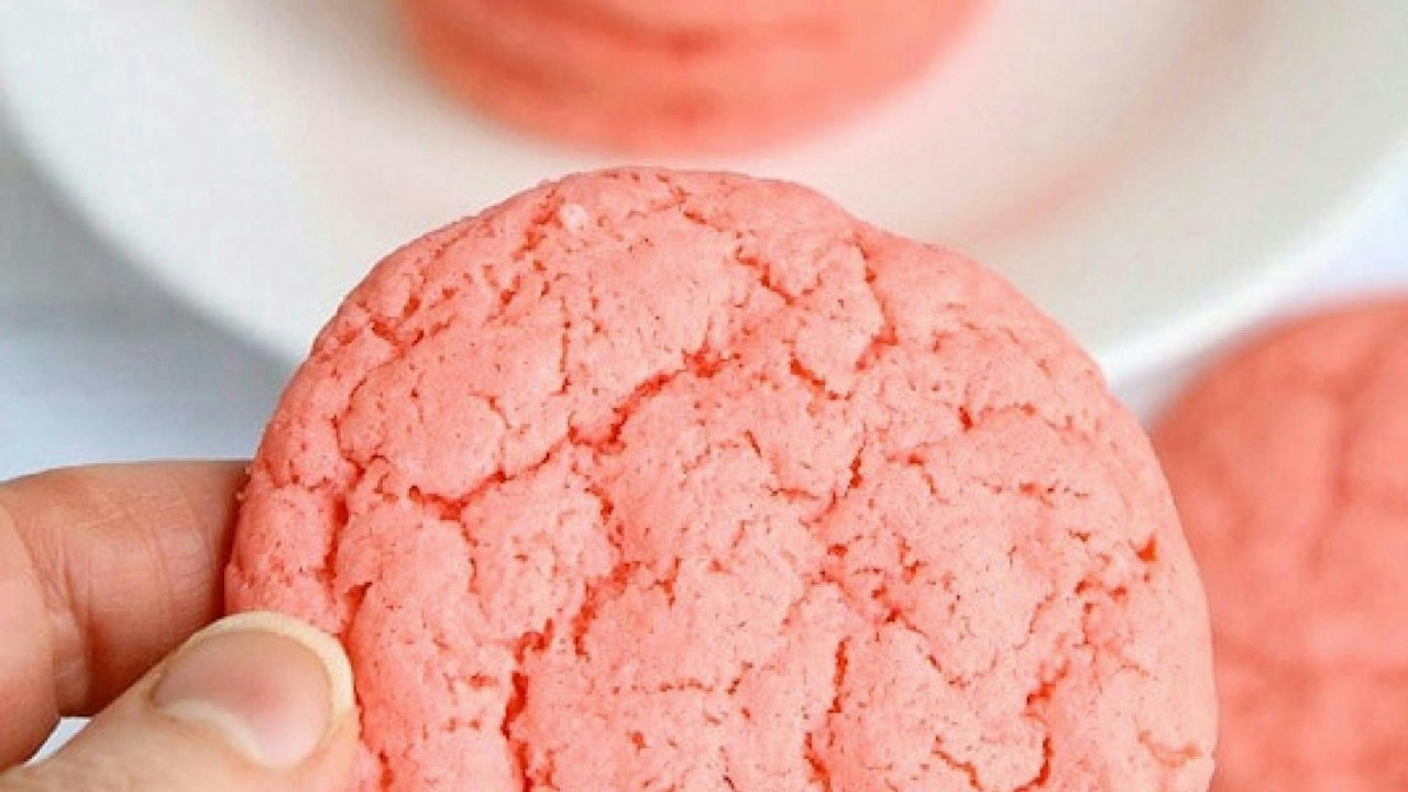Strawberry Cake Mix Cookies