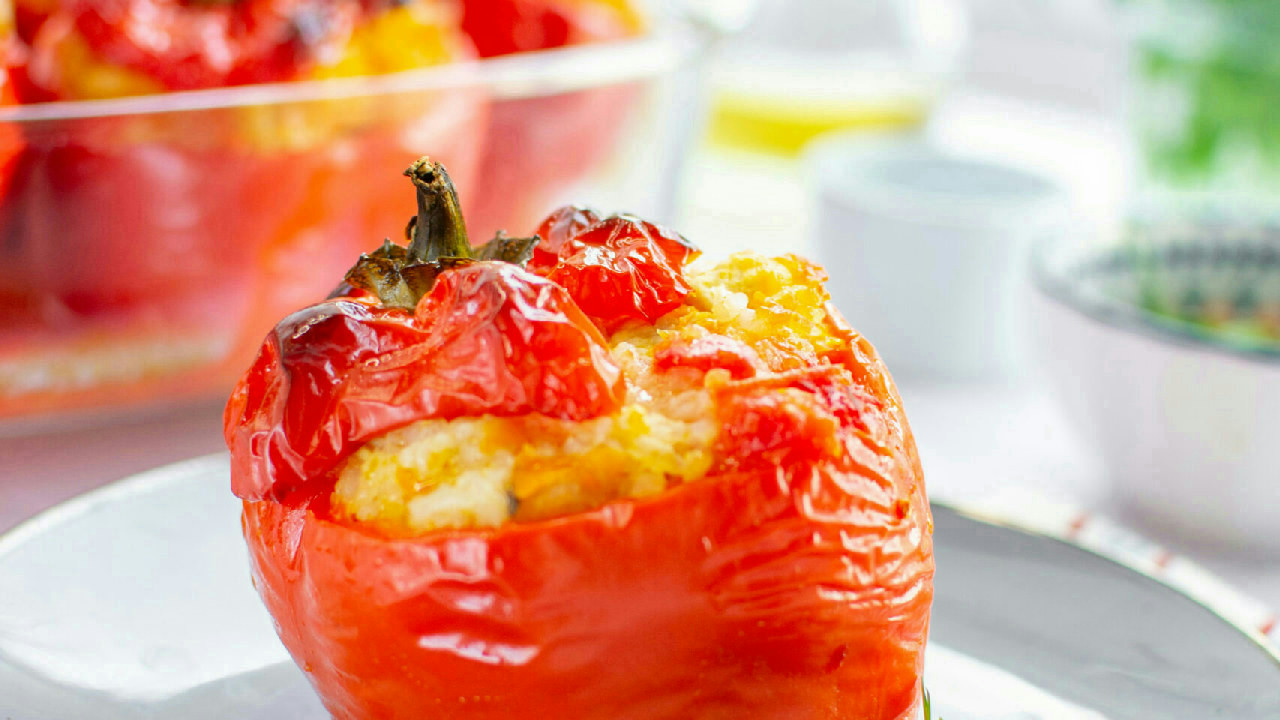 Stuffed Peppers with Chicken and Rice