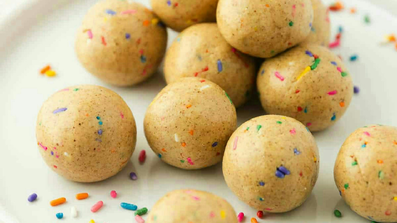 Birthday Cake Protein Balls