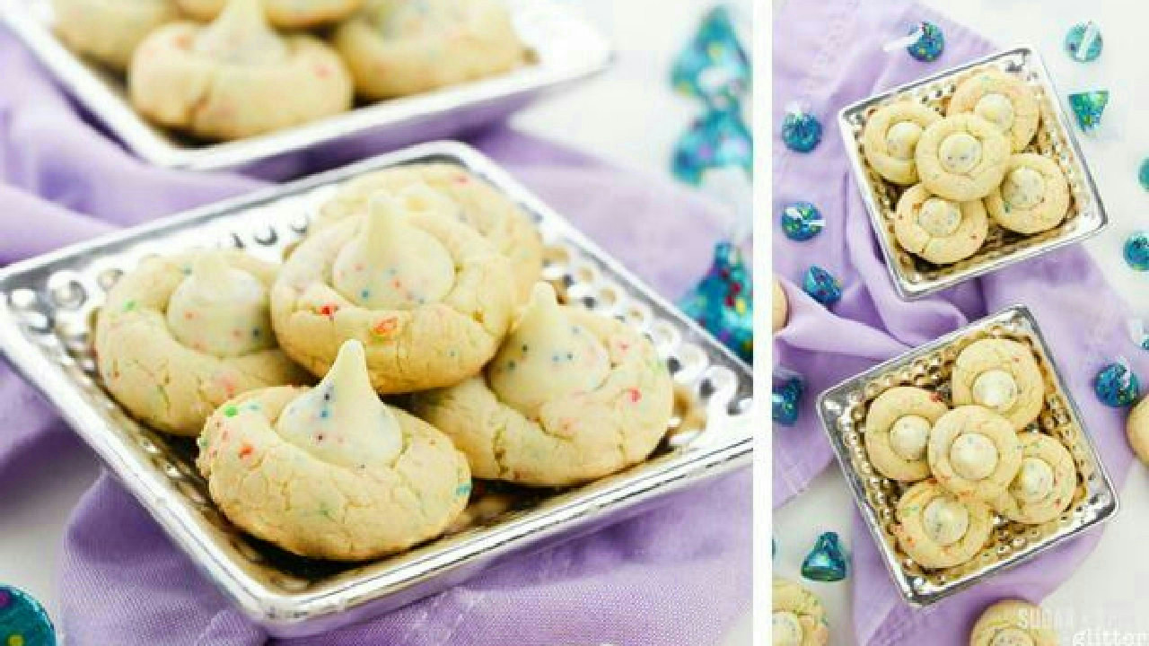 Birthday Cake Kiss Cookies