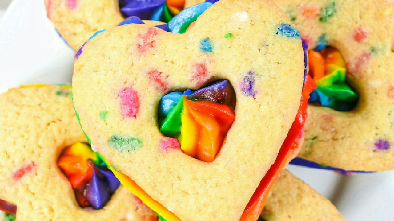 Buttercream Rainbow Cookie Recipe • baste cut fold