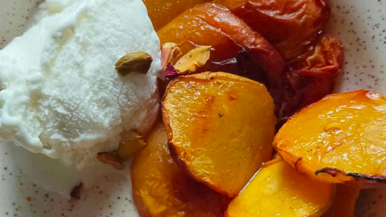 Air Fryer Grilled Peaches