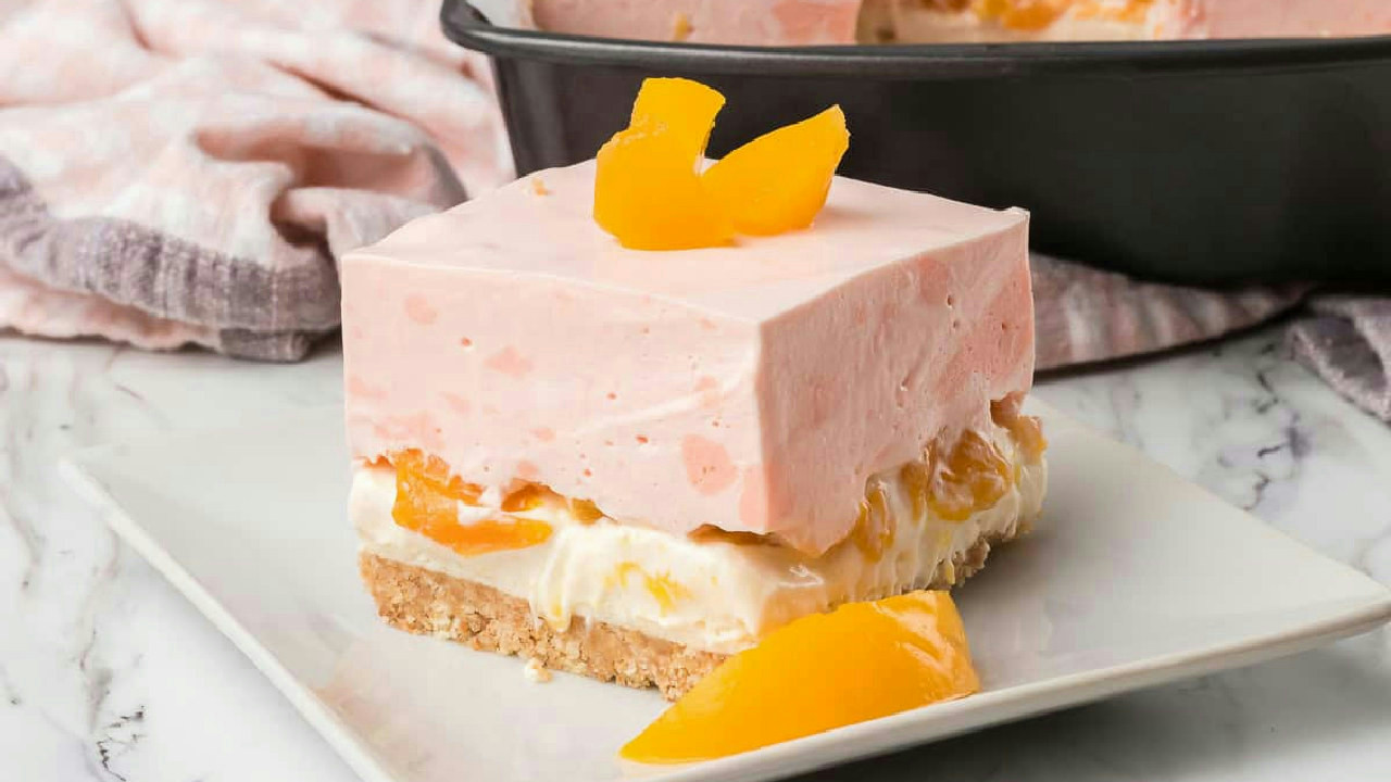 No Bake Peaches and Cream Dream Bars