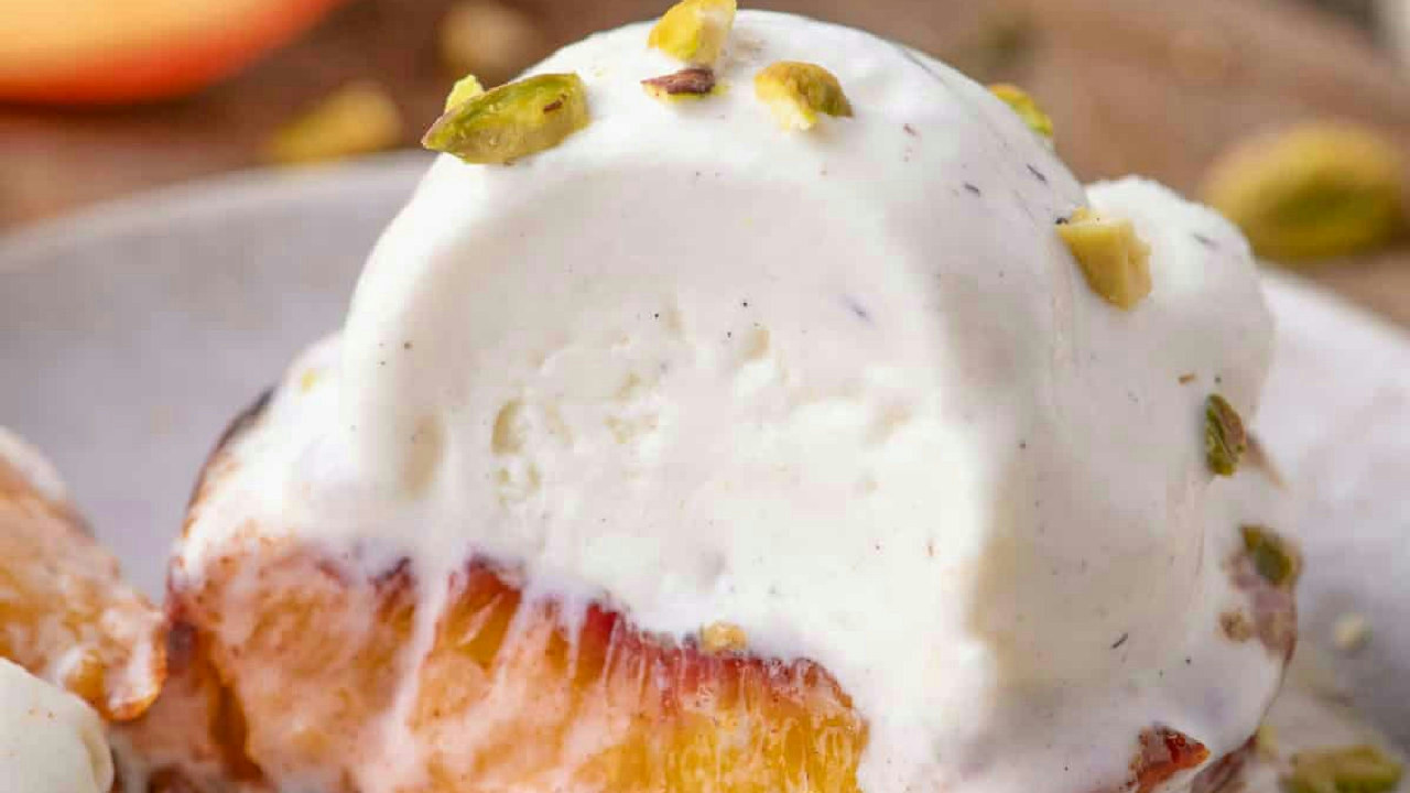 Peach Swiss roll