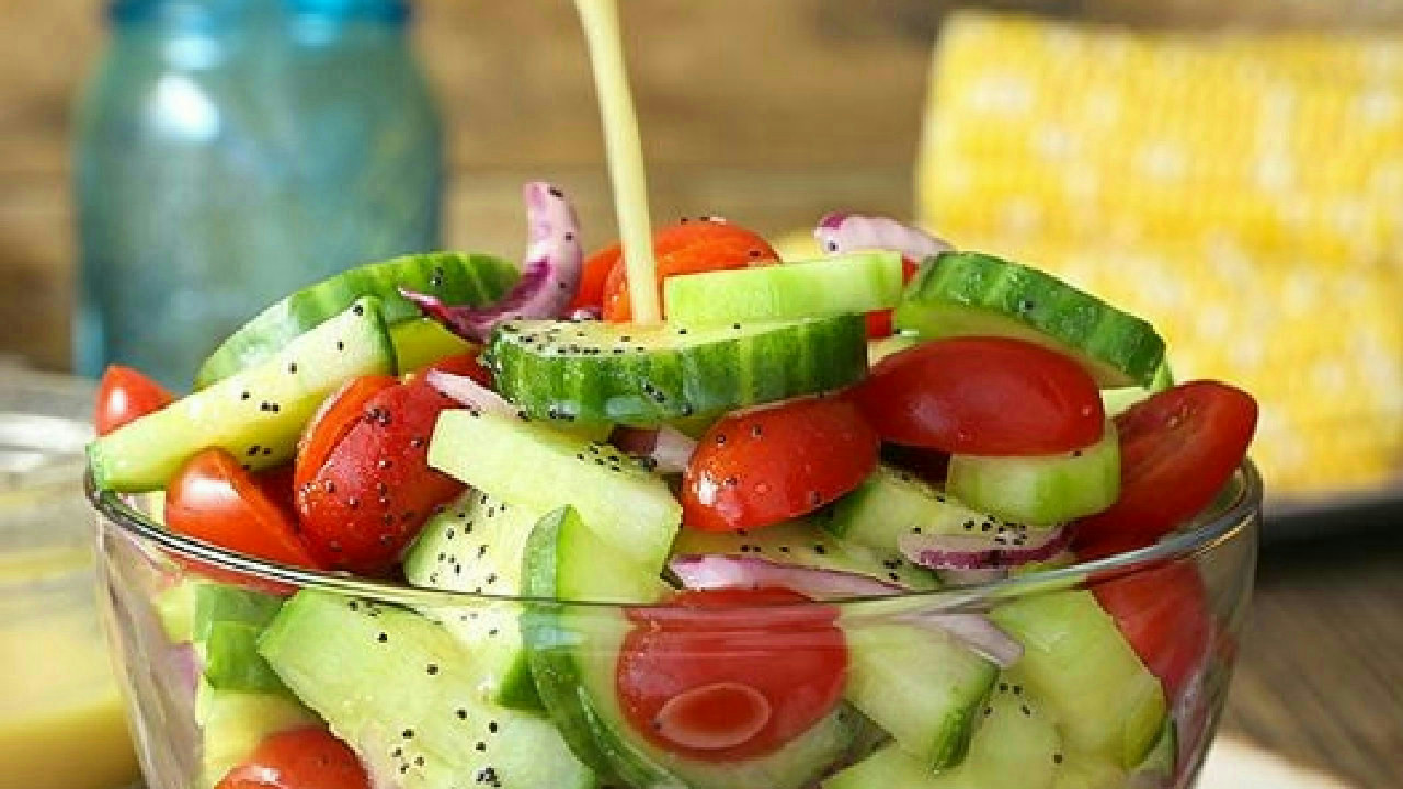 Cucumber Tomato Salad (w/ Easy Dressing) + Video